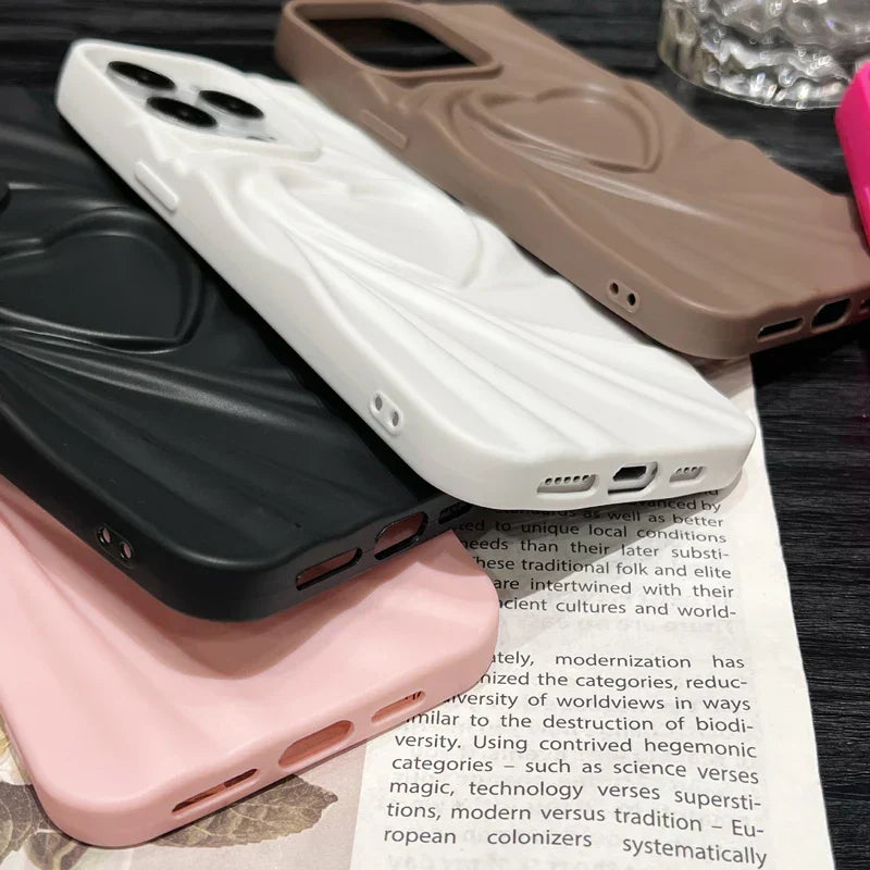 3D veckat hjärta iPhone-skal
