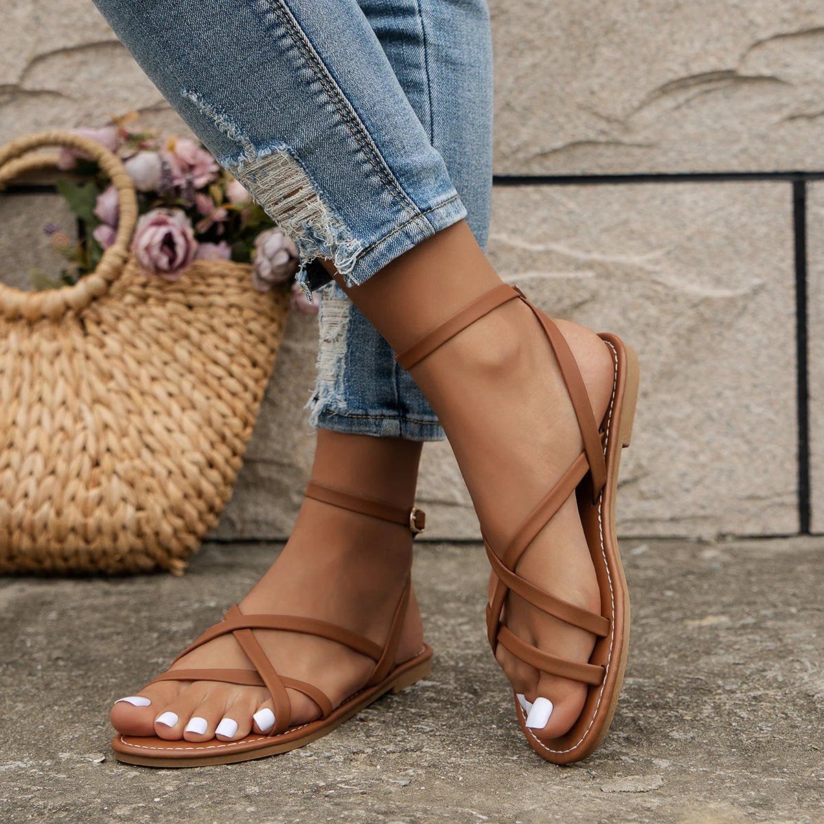 Layla - Sandaler med korslagda remmar