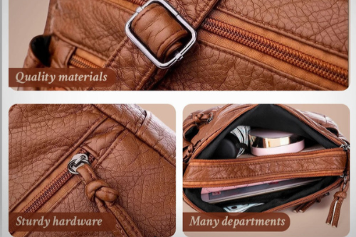 Velmos - Veganskt läder crossbody-axelväska