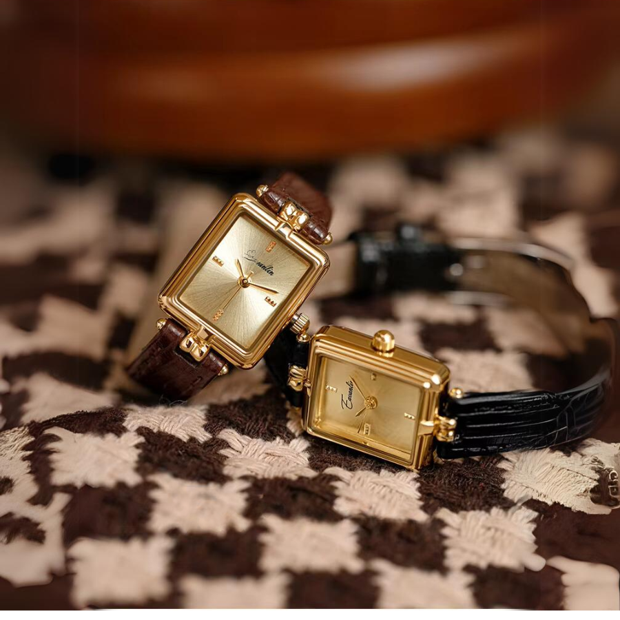 Gyllene timmen retro kvartsur