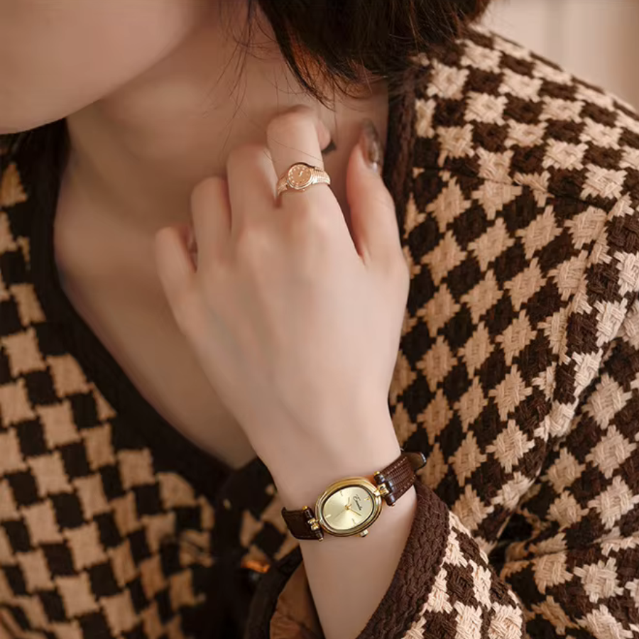 Gyllene timmen retro kvartsur