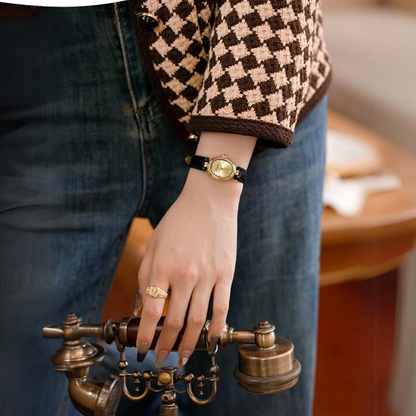 Gyllene timmen retro kvartsur