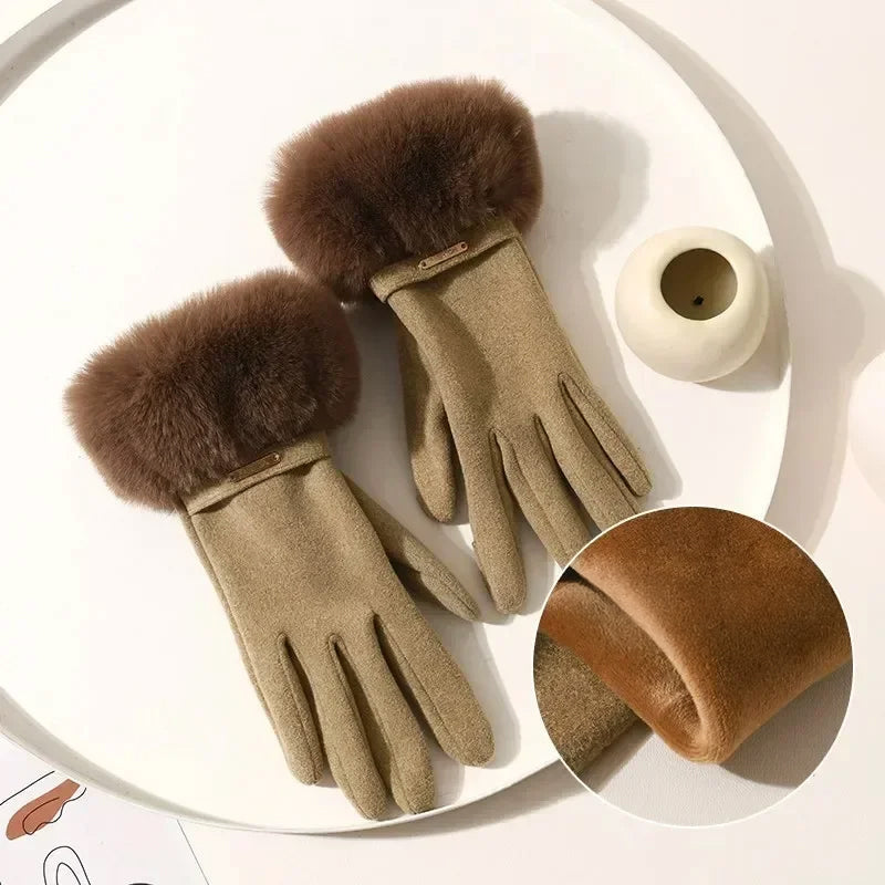 Chic plyschmudd vinterhandskar