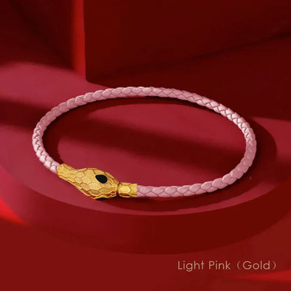 Aspis Viper handvävt läderarmband