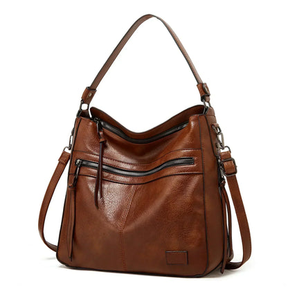 Velmos - läder slouchy hobo-väska
