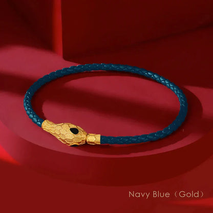 Aspis Viper handvävt läderarmband