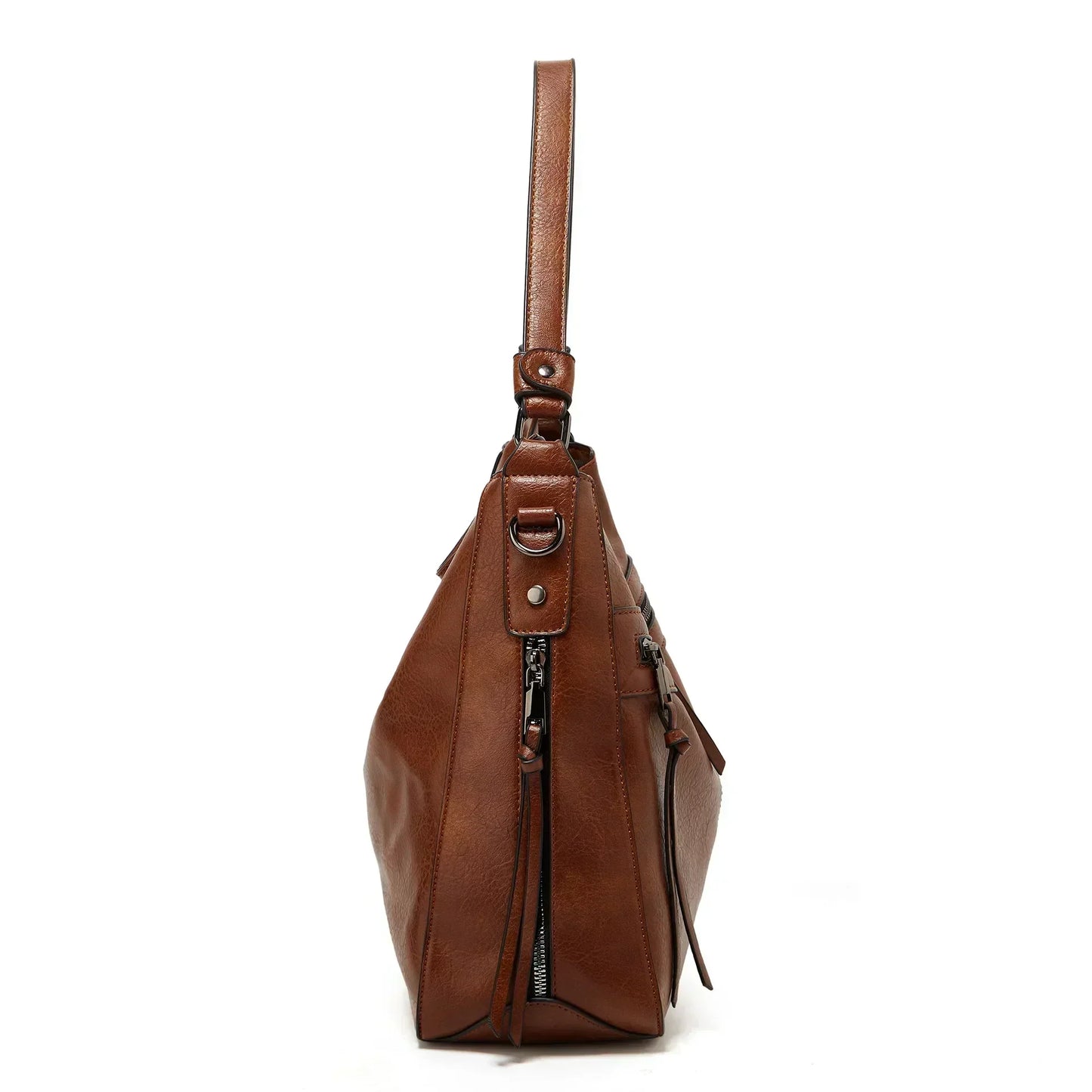 Velmos - läder slouchy hobo-väska