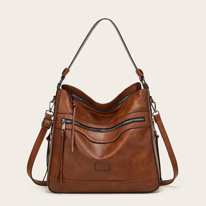 Velmos - läder slouchy hobo-väska