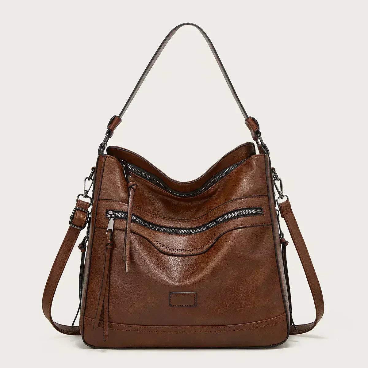 Velmos - läder slouchy hobo-väska