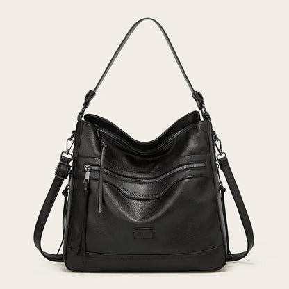 Velmos - läder slouchy hobo-väska
