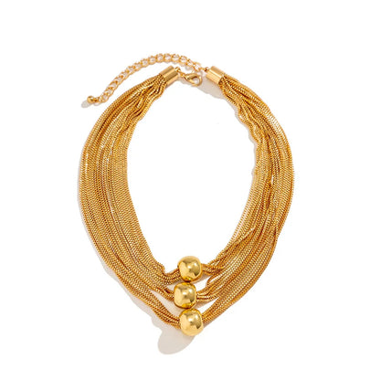 Nocturne draperat halsband med bollar