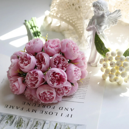Tranquility - Silkblommor Pionbukett