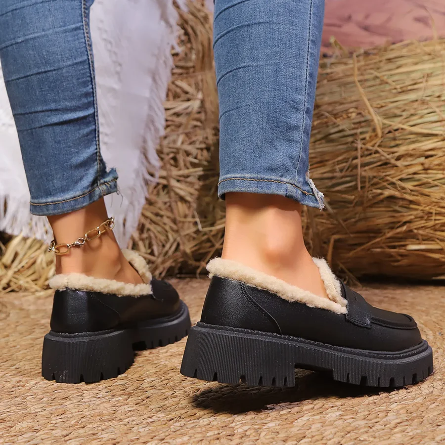 Keller Sherpa-fodrad Plattformloafers
