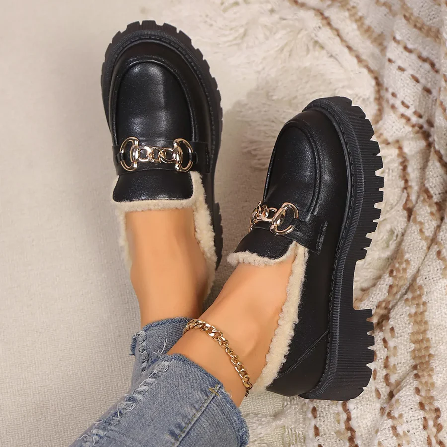 Keller Sherpa-fodrad Plattformloafers